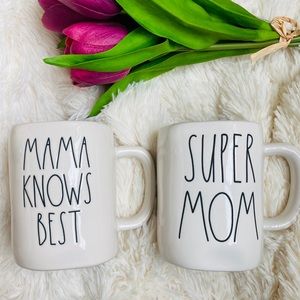 Rae Dunn bundle Mama knows best and Super mom